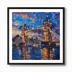 London Tower Bridge At Sunset Art Print