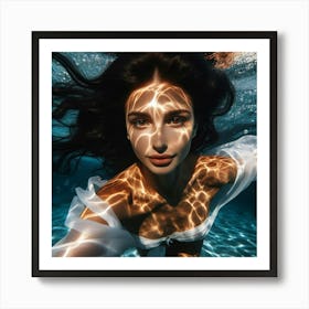 Underwater Portrait Of A Woman 2 Art Print