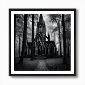 Gothic Church In The Woods 2 Art Print