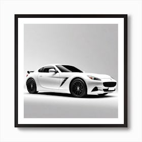 White Sports Car Art Print