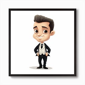 Cartoon Man In A Suit Art Print