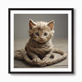 A kitten made of rope 5 Art Print