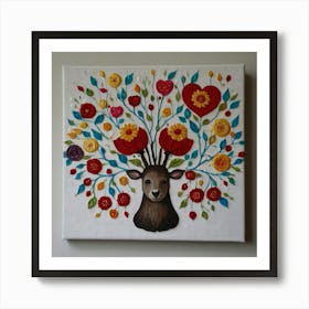 Deer Canvas Art Art Print