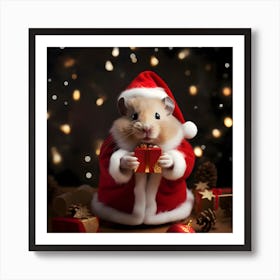 Santa Hamster 1 Art Print