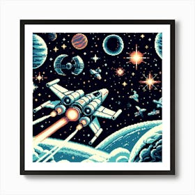 8-bit deep space exploration Art Print