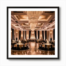 Black And White Wedding Reception Art Print