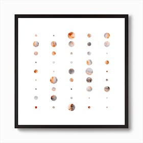 Codigo Orange Silver Square Art Print