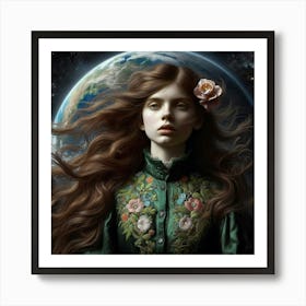 Girl With Long Hair 2 Art Print