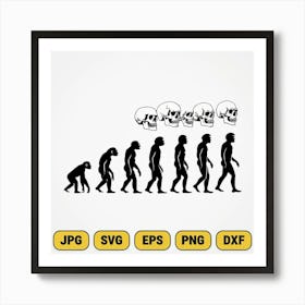 Evolution Of The Human Skull Art Print