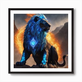 Lion Of Fire Art Print