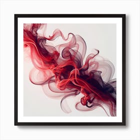 A Trail Of Red Smoke - 3d Effect Art Print