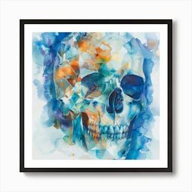 Blue Skull 8 Art Print