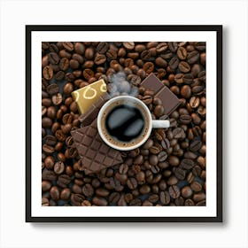 Coffee Beans And Chocolate Art Print