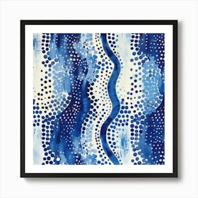 Blue And White Polka Dots Art Print