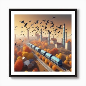 Train On The Tracks Art Print