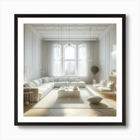 White Living Room 4 Art Print