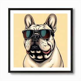 French Bulldog With Sunglasses Art Print