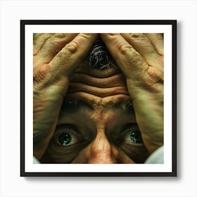 Man With His Hands On His Head Art Print