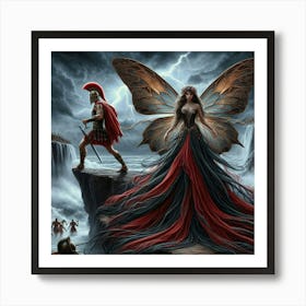 Spartacus Warriors And The Fairy Art Print