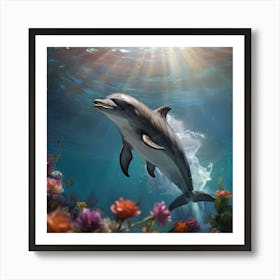 Dolphin In The Sea Art Print
