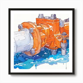 Water Valve Illustration 1 Art Print