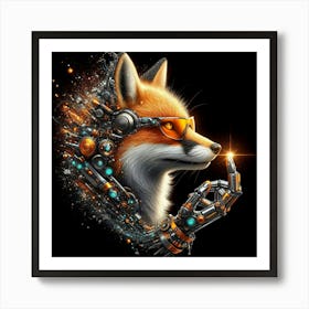 Robot Fox Art Print