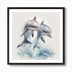 Couple of Dolphins Art Print