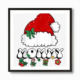 Mommy Santa Retro Christmas Groovy Pajamas Xmas Mother Art Print