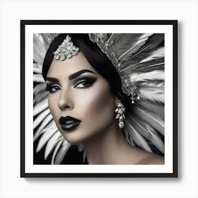 Black Feathered Beauty Art Print