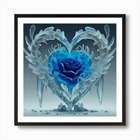 Heart silhouette in the shape of a melting ice sculpture 10 Art Print