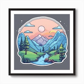 Landscape Sticker Art Print