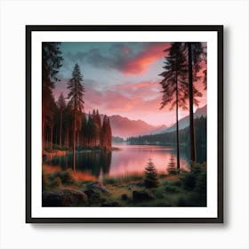 Sunset In The Mountains 139 Art Print