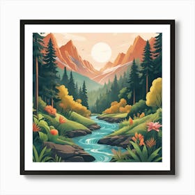 Landscape In The Mountains Art Print