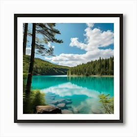 Blue Lake - Lake Stock Videos & Royalty-Free Footage Art Print