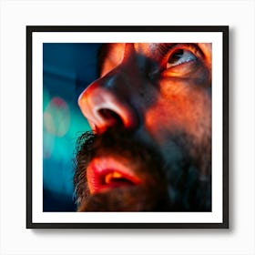 Close Up Portrait Of A Man With Beard Art Print