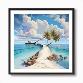 Pier To The Sea Art Print