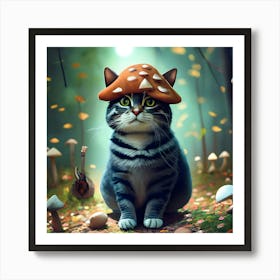 Cat In The Forest Art Print