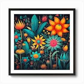 Colorful Flowers 3 Art Print