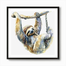 Sloth Hanging On A Branch 1 Art Print