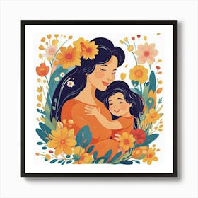 Mother And Daughter 3 Art Print