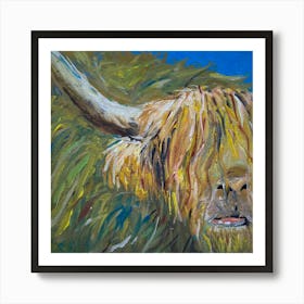 Highland Cattle after rain - Reggaepainting Acrylic Painting Art Print