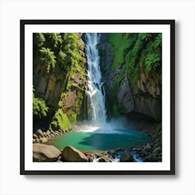 Waterfall In The Jungle Art Print