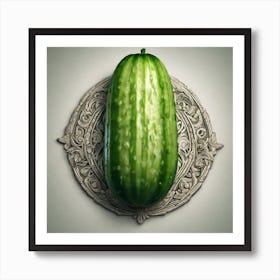 Cucumber On A Plate Art Print