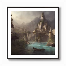 City By The Water Art Print