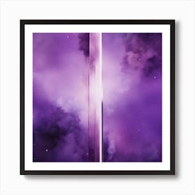 Abstract Minimalist Painting That Represents Duality, Mix Between Watercolor And Oil Paint, In Shade (46) Art Print