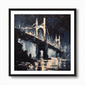 Bridge At Night 1 Art Print