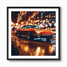Chevrolet Corvette At Night 1 Art Print
