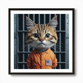 Cat In Jail Art Print