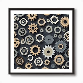 Gears Background Stock Photo Art Print