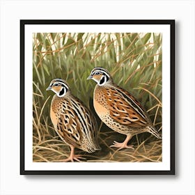 Quail birds Art Print